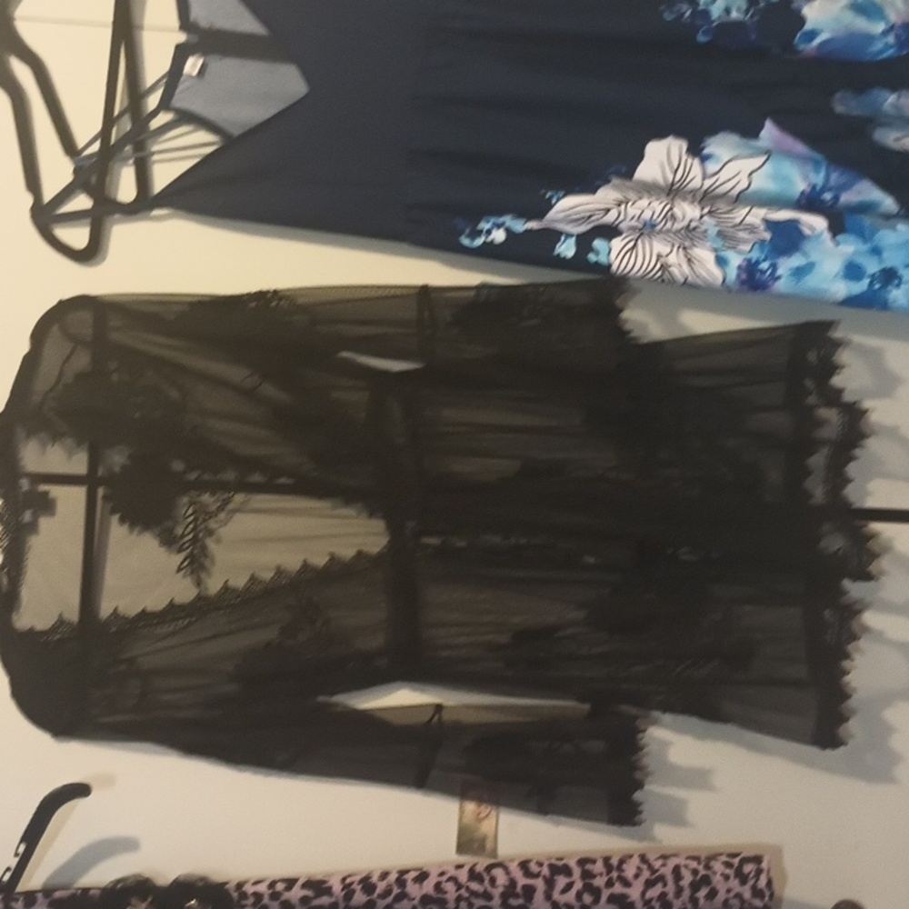 Black see through beachor night out top with talk under it